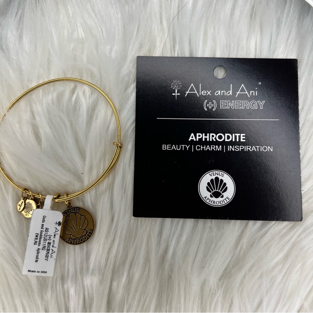 Alex and Ani Rafaelian Gold Aphrodite Venus Greek Goddess Charm Bangle Bracelet